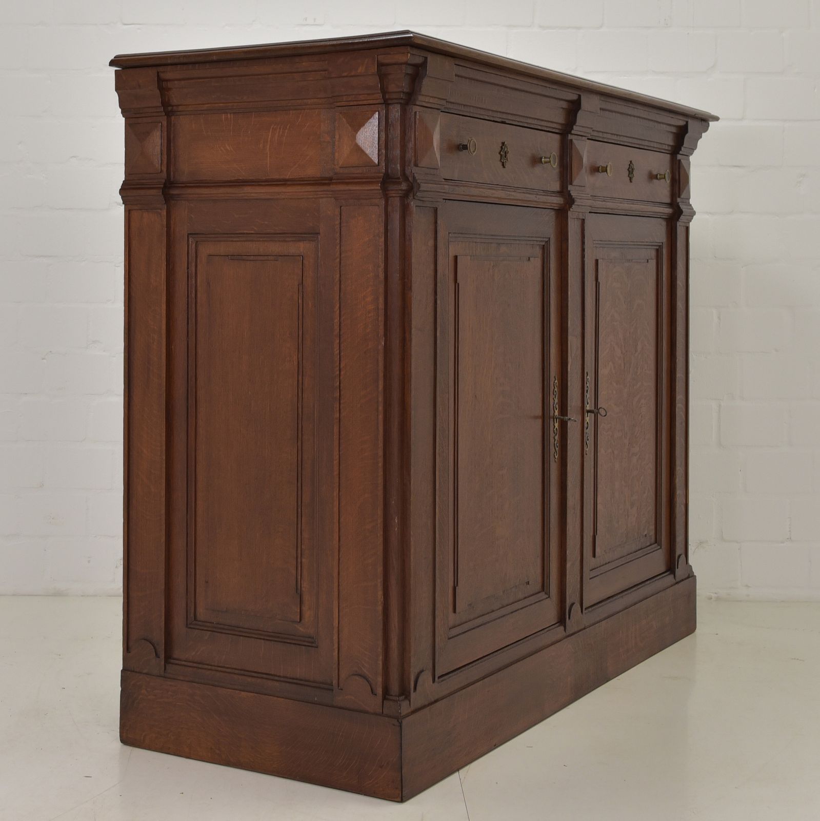Furniture Antique! Restored Tall Chest Of Drawers, Gründerzeit Style, Solid Oak, Cabinet, Sideboard photo