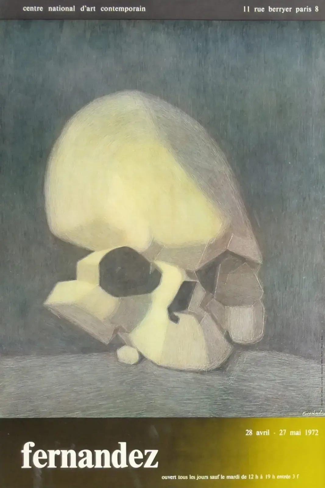 Luis Fernandez Lopez Poster, Cnac Exhibition Poster 1972, Contemporary Art, Vanitas