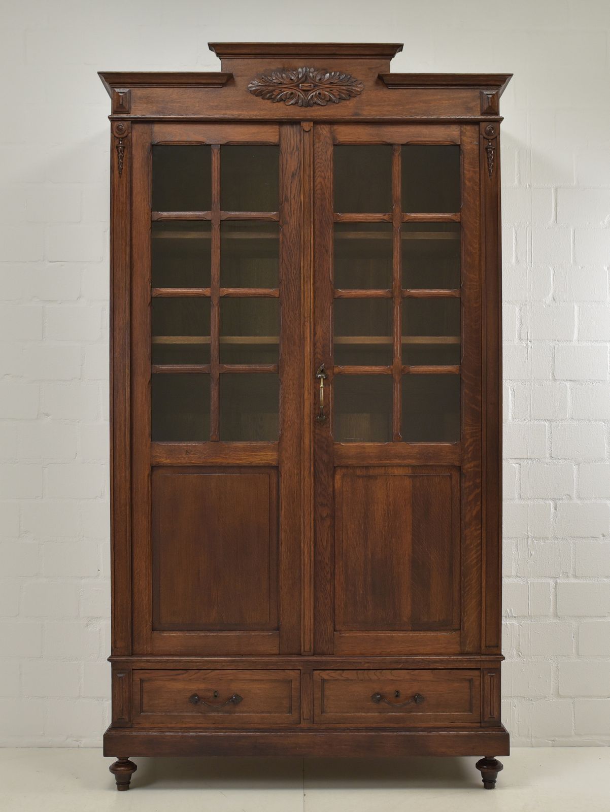 Antique! Restored Art Nouveau/Art Deco Oak Bookcase/Display Cabinet photo furniture