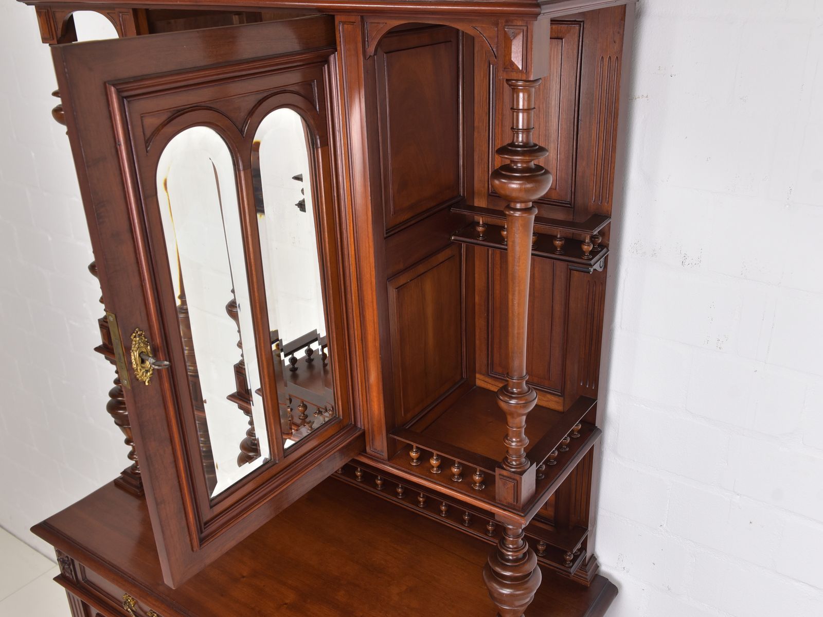 Antique! Restored Mahogany Buffet Cabinet, Gründerzeit/Historicism Period, 1 Of 2 photo 1317.0
