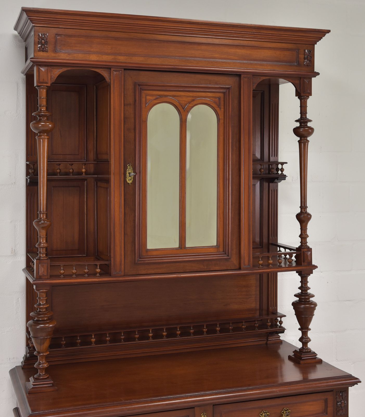 Antique! Restored Mahogany Buffet Cabinet, Gründerzeit/Historicism Period, 1 Of 2 photo vintage