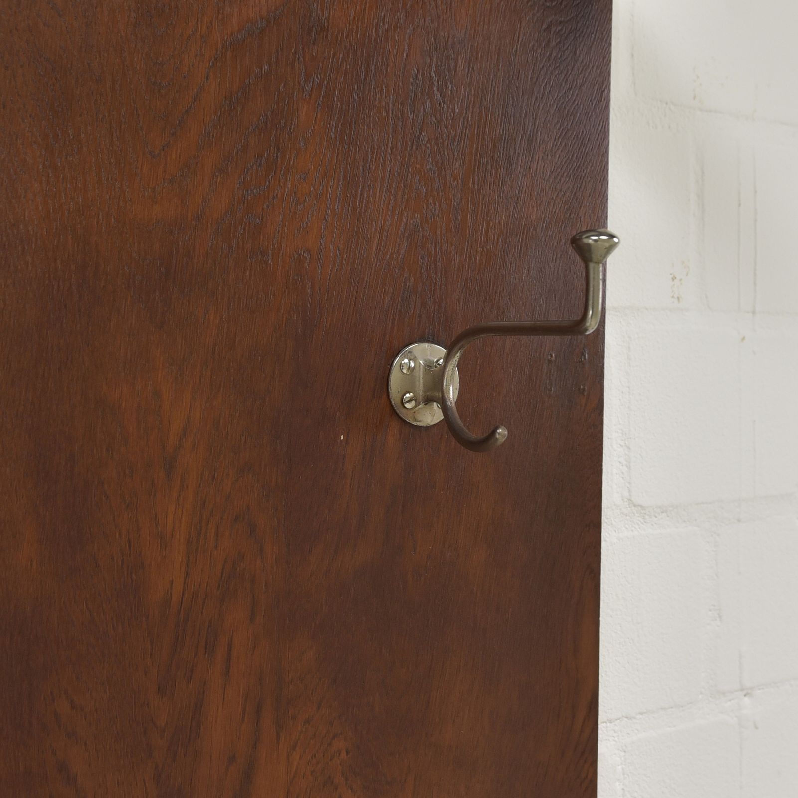 Antique! Asymmetrical Art Deco Wardrobe, Restored Circa 1940, Oak, Chrome, Mirror photo buy