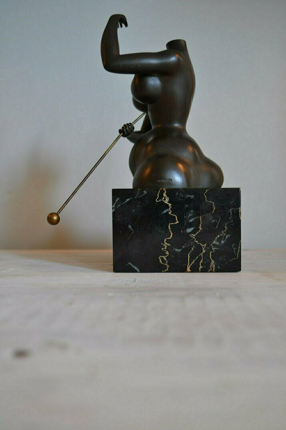 Rudolf Hausner, österreich. Bronze Sculpture On Marble Base "Anima". Designed In 1977 photo Art