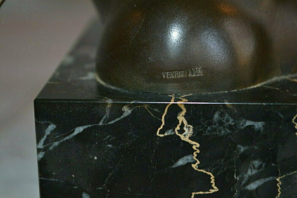Rudolf Hausner, österreich. Bronze Sculpture On Marble Base "Anima". Designed In 1977 photo vinterior