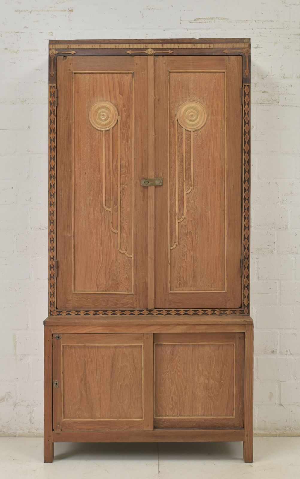 Antique! Narrow Art Deco Cabinet, Restored, Display Case, Collector's Cabinet, 1 Of 2 photo furniture