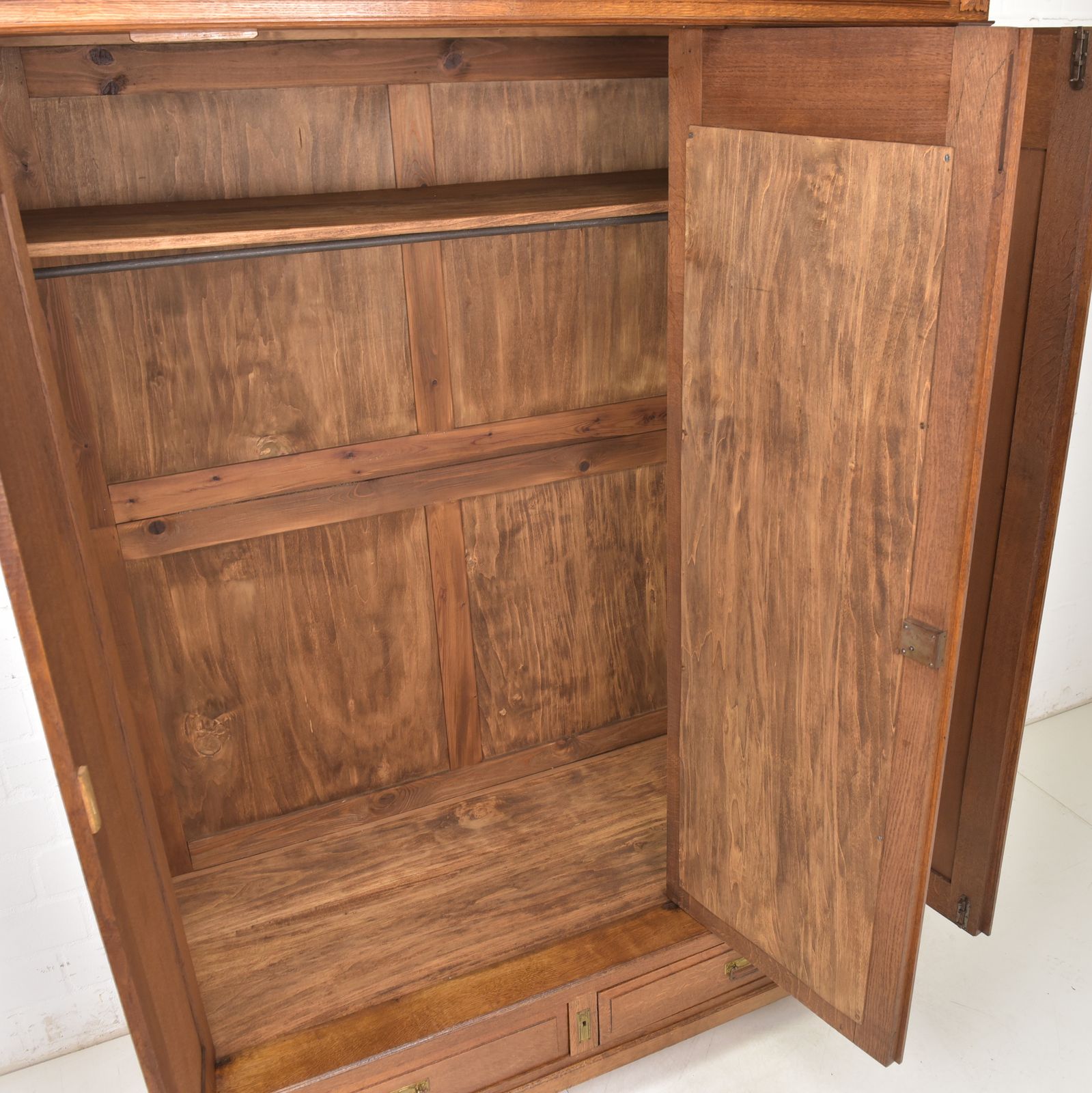 Antique! Restored Hall Wardrobe, Gründerzeit Period, Circa 1920, Oak Wardrobe photo 1818.0