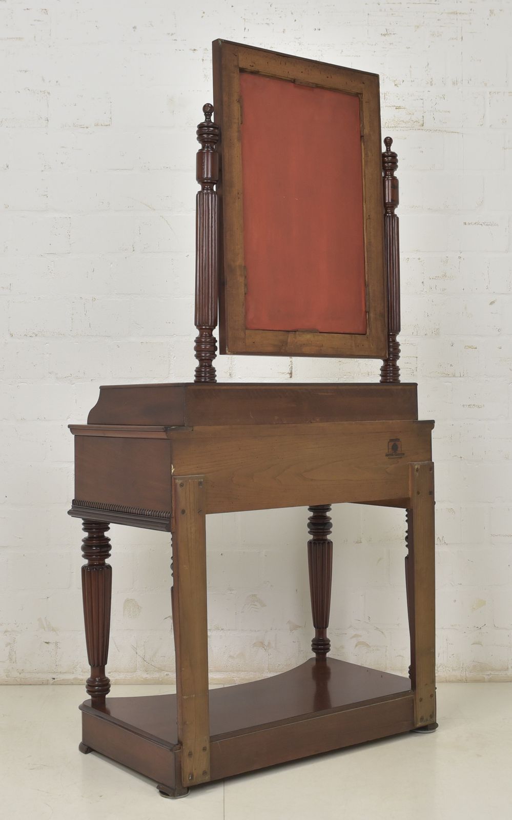 761.0 Antique! Mirrored Chest Of Drawers, Restored Mahogany; Vanity Unit, Louis Philippe Console photo