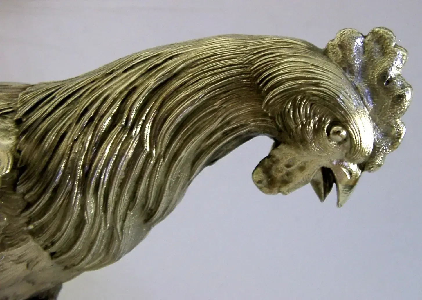 Huge 854g French Sterling Silver Cockerel Rooster Chicken Bird C1920 Antique photo vinterior