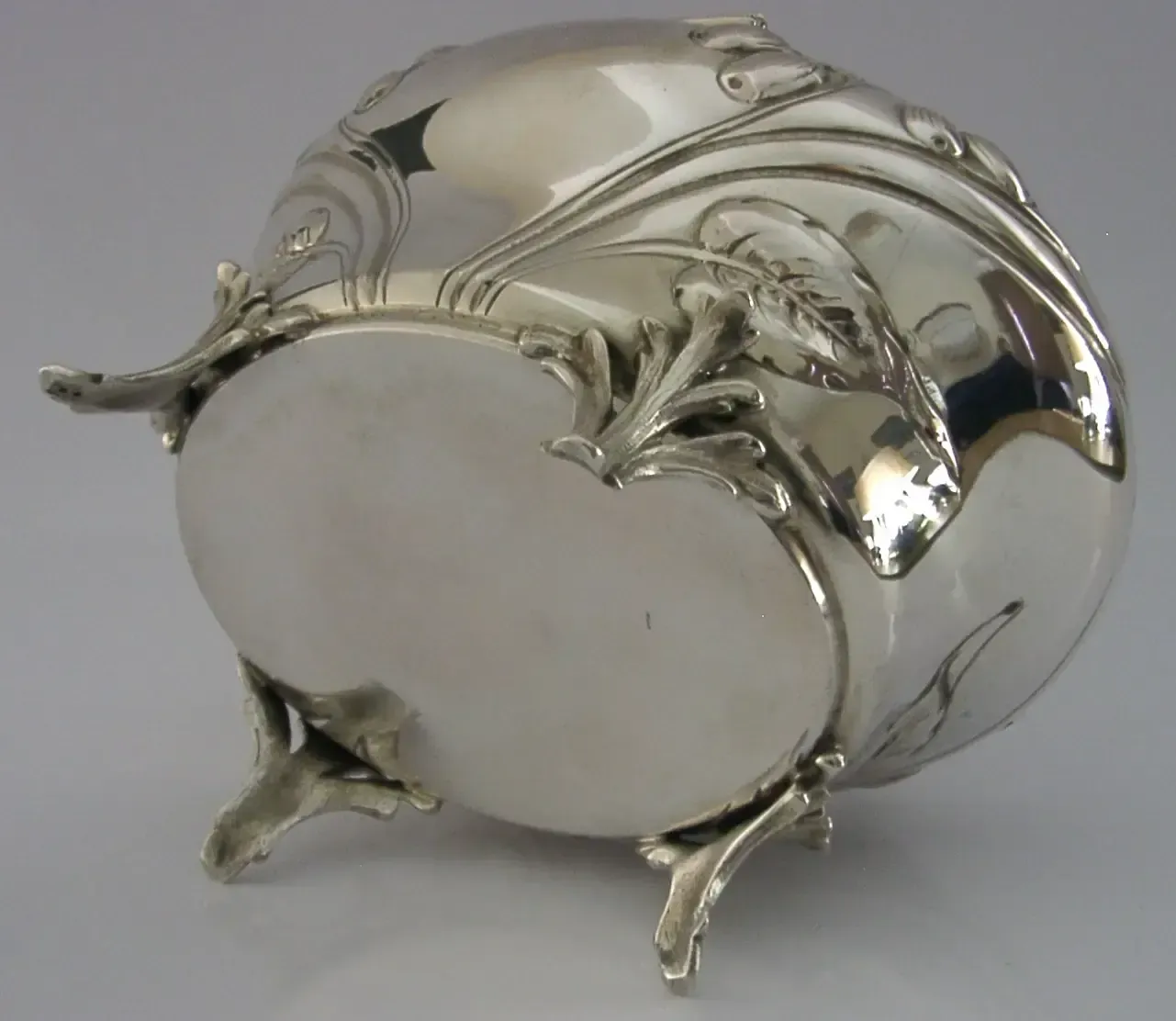 Stunning Large 282g Austrian Art Nouveau 800 Solid Silver Box photo vinterior