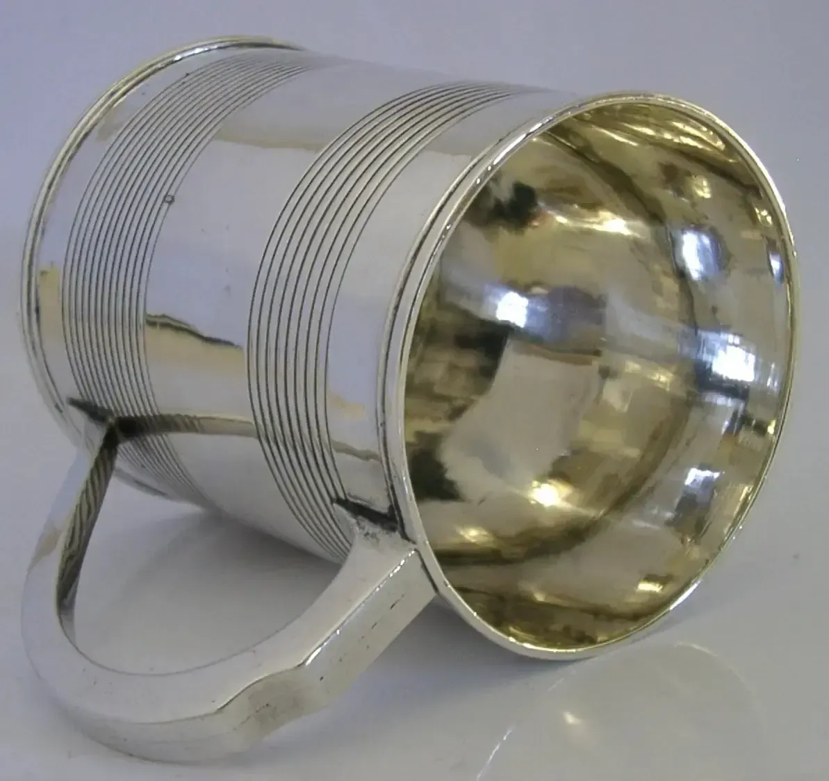 Historische sterling zilveren pint-tankard, Rifle Brigade, Napoleontische Oorlogen, 1829 Gramont photo buy