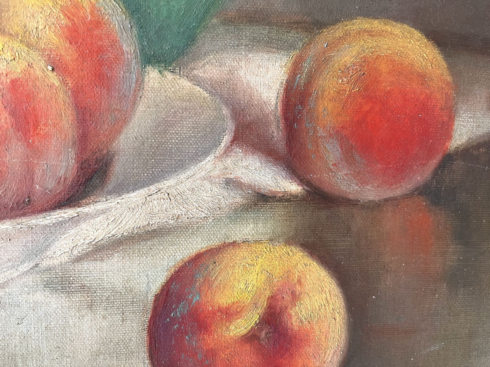 Original 1920's Framed Still Life Oil On Canvas, Antique Fruits Painting Signed By Gaston Hamanovick photo Art