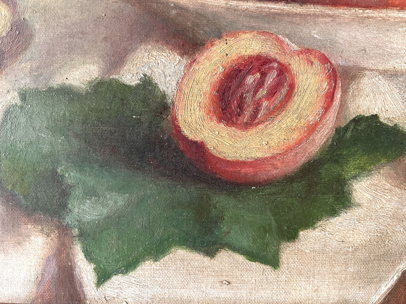 Original 1920's Framed Still Life Oil On Canvas, Antique Fruits Painting Signed By Gaston Hamanovick photo 562.0