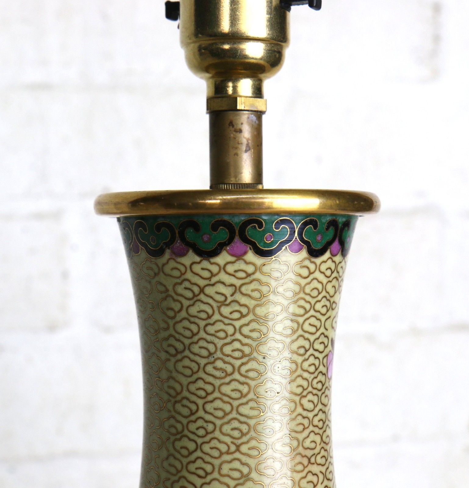 photo vinterior Table Lamp A Vintage Oriental Cloisonne Enameled Chinese Lamp Mid 20th C.