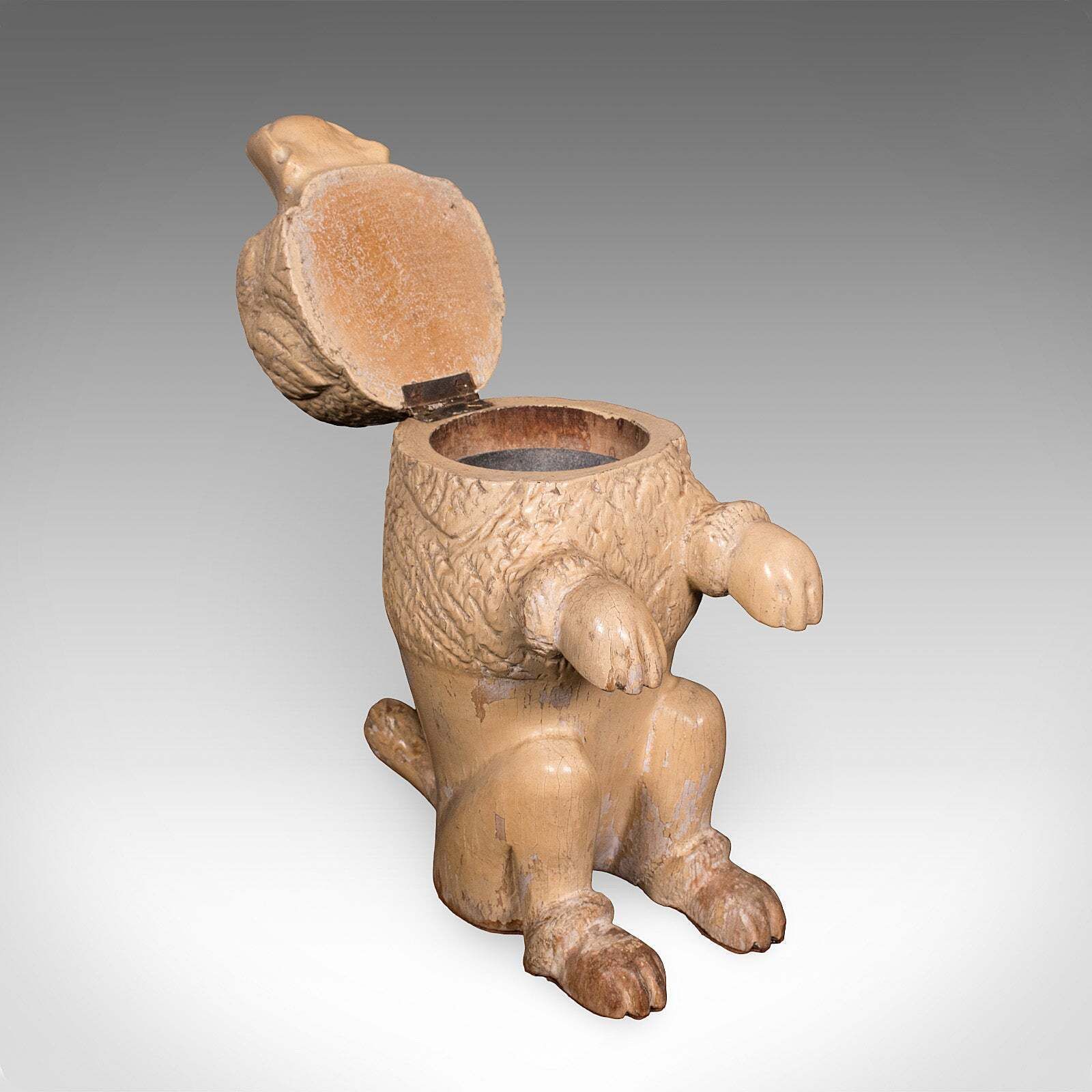 Antique Poodle Tobacco Jar, English, Fruitwood, Dog, Treen, Figural, Edwardian photo furniture