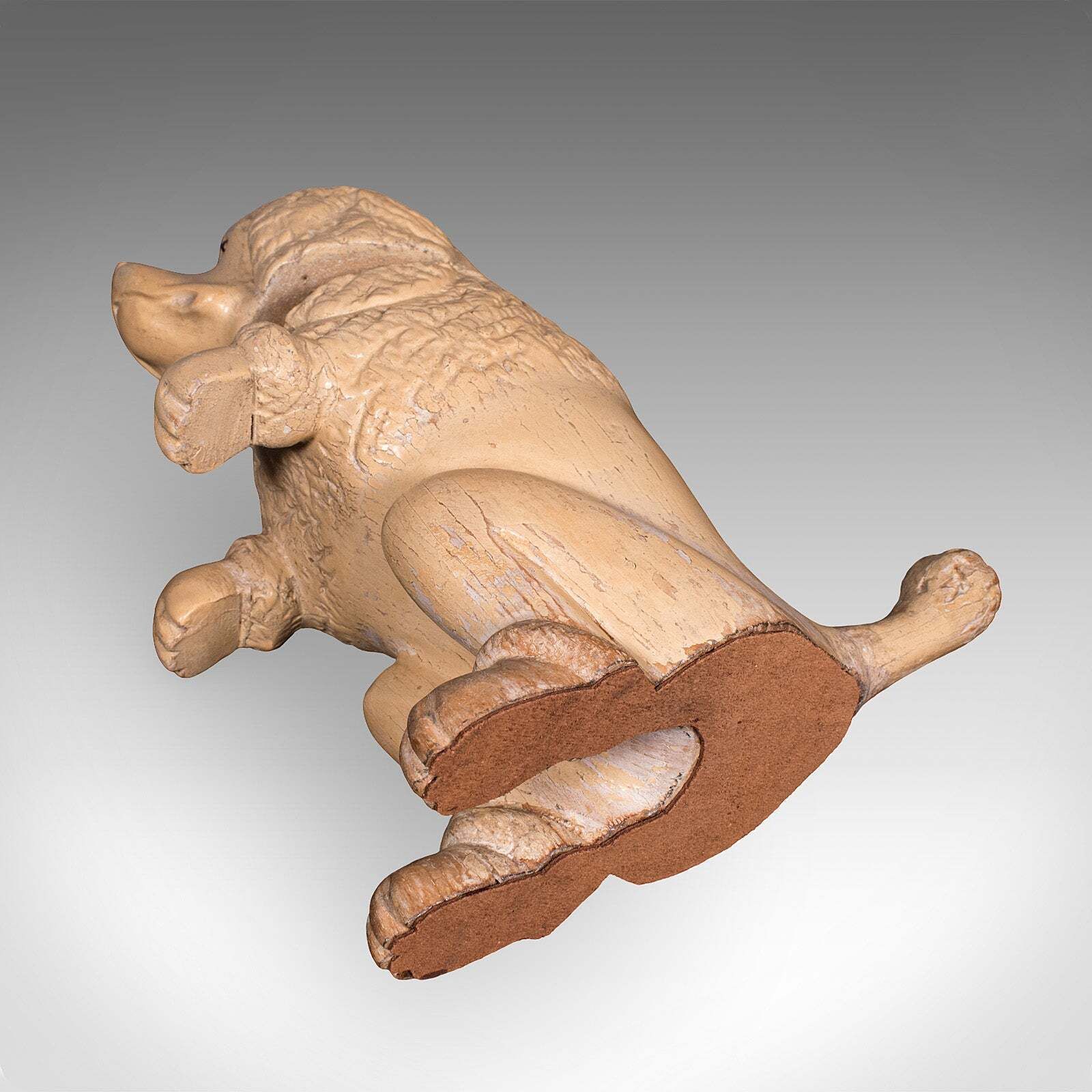 915.0 Antique Poodle Tobacco Jar, English, Fruitwood, Dog, Treen, Figural, Edwardian photo