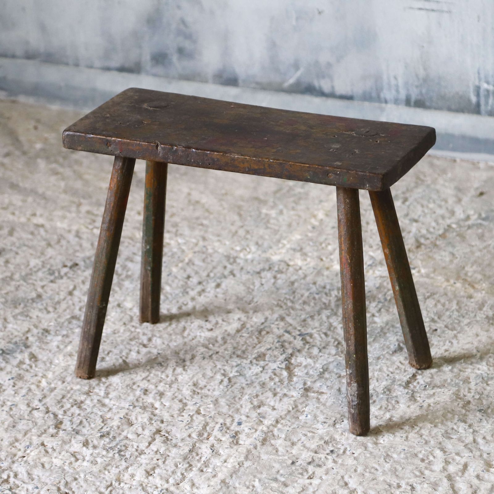 19th Century Eastern European Milking Stool In Original Green Paint photo for sale