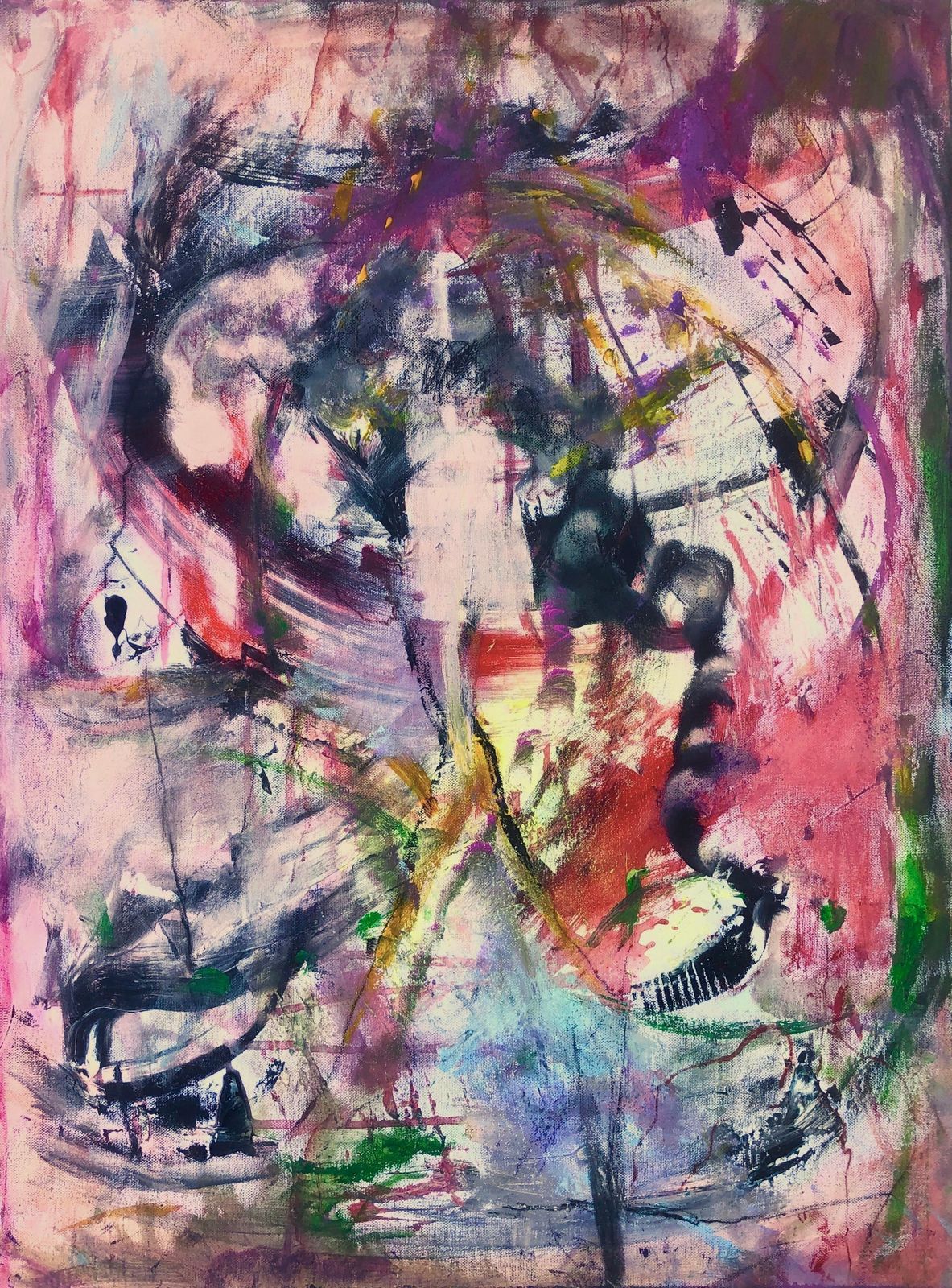 Nerea Caos Jesus Christ Superstar Abstract Expressionist Oil Painting Vertical Canvas 2023