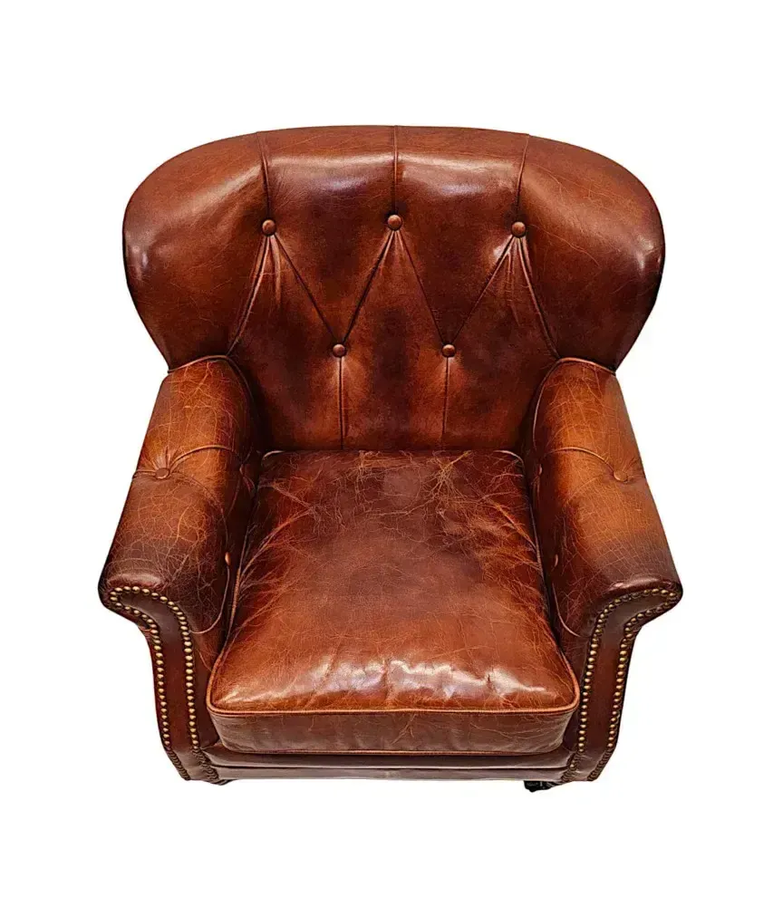 A Stunning Leather Armchair In The Victorian Manner photo 1521.8334