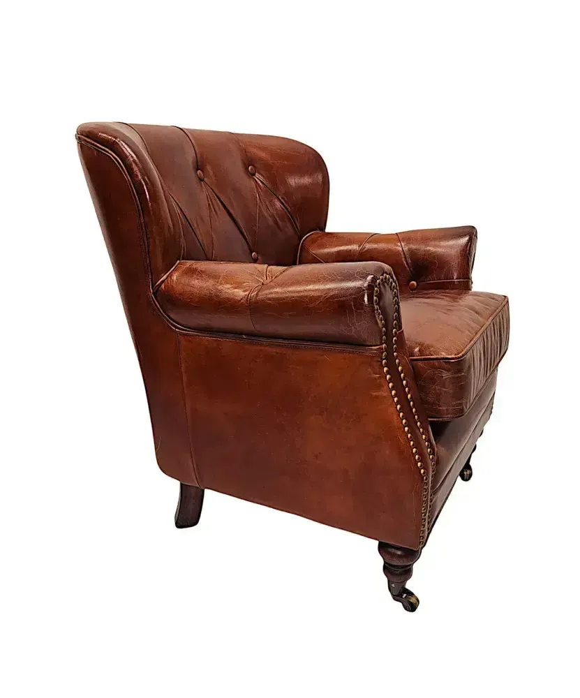A Stunning Leather Armchair In The Victorian Manner photo buy