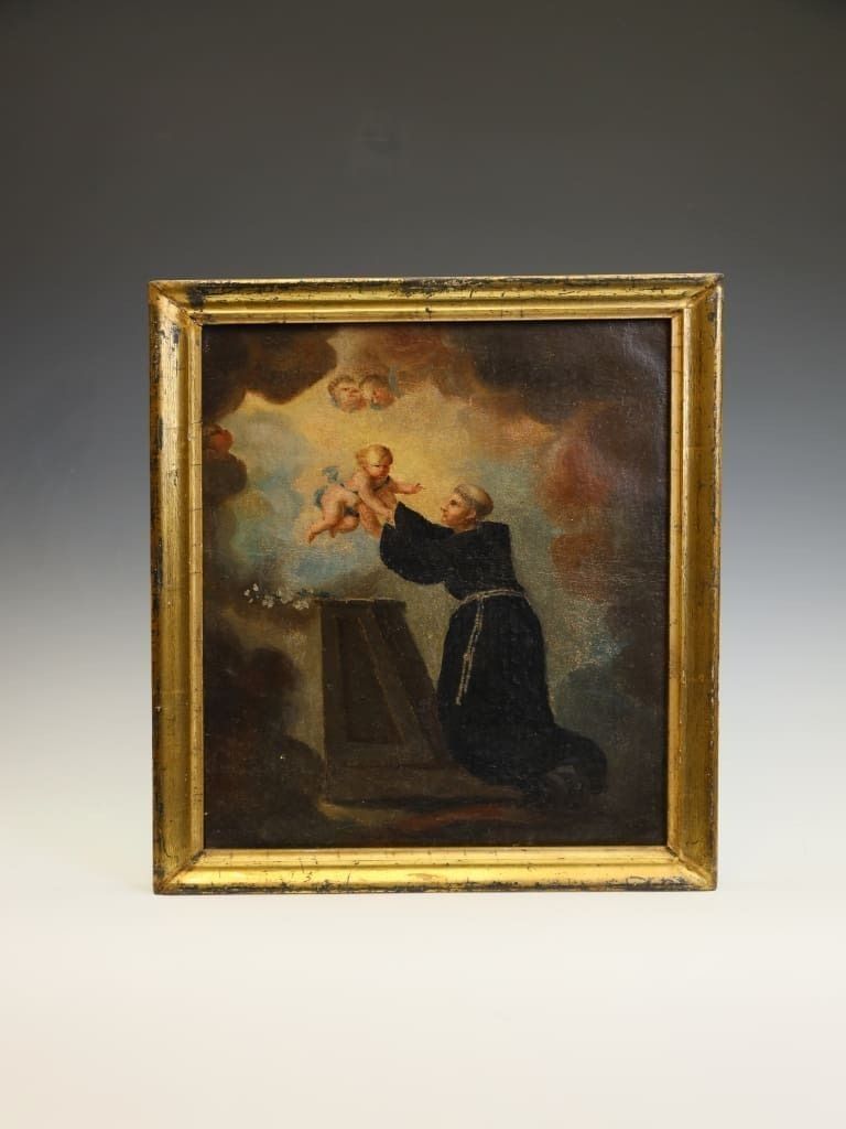 Art Fine Pair Of 18th Century French Religious Devotional Oil Paintings photo