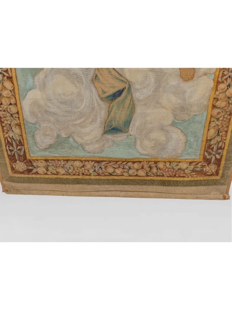 photo buy A Monumental Italian Devotional Painted Tapestry, 18th Century