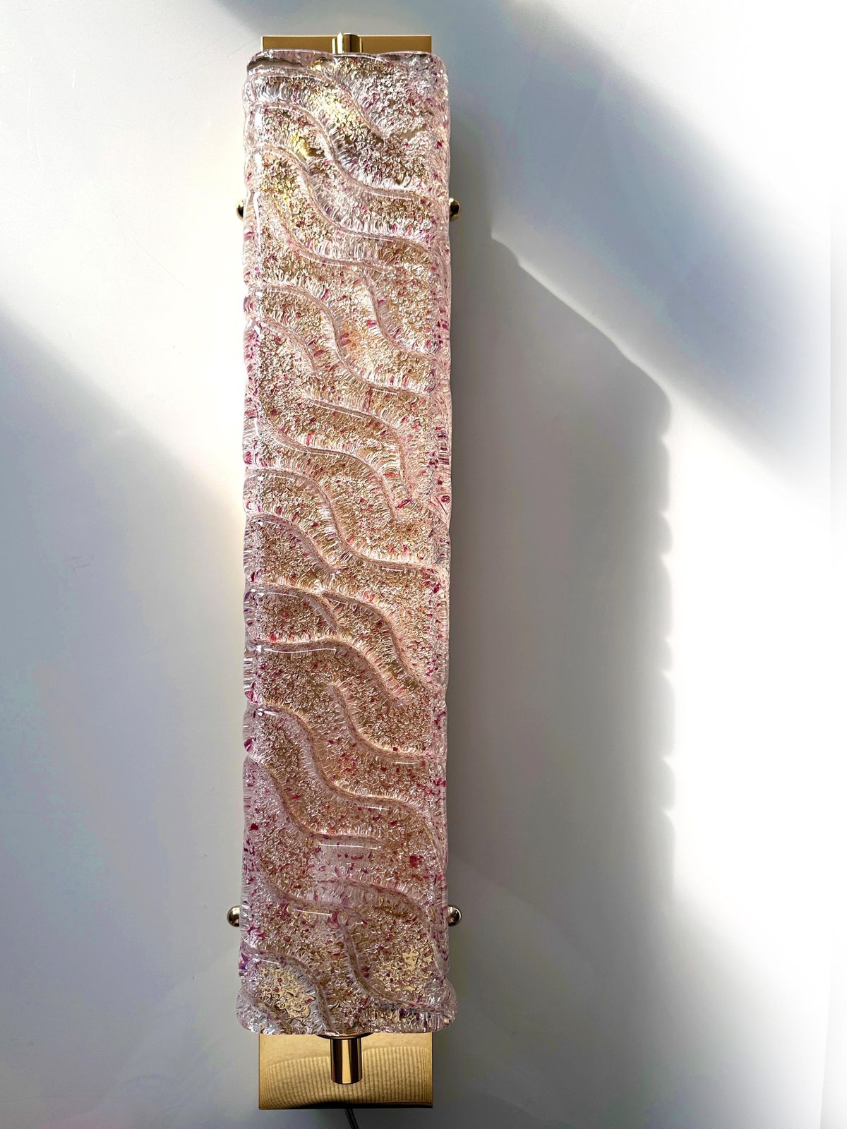 Luxury Gold Wall Sconces With Ametista "Graniglia" Murano Glass   Set Of Two photo vinterior