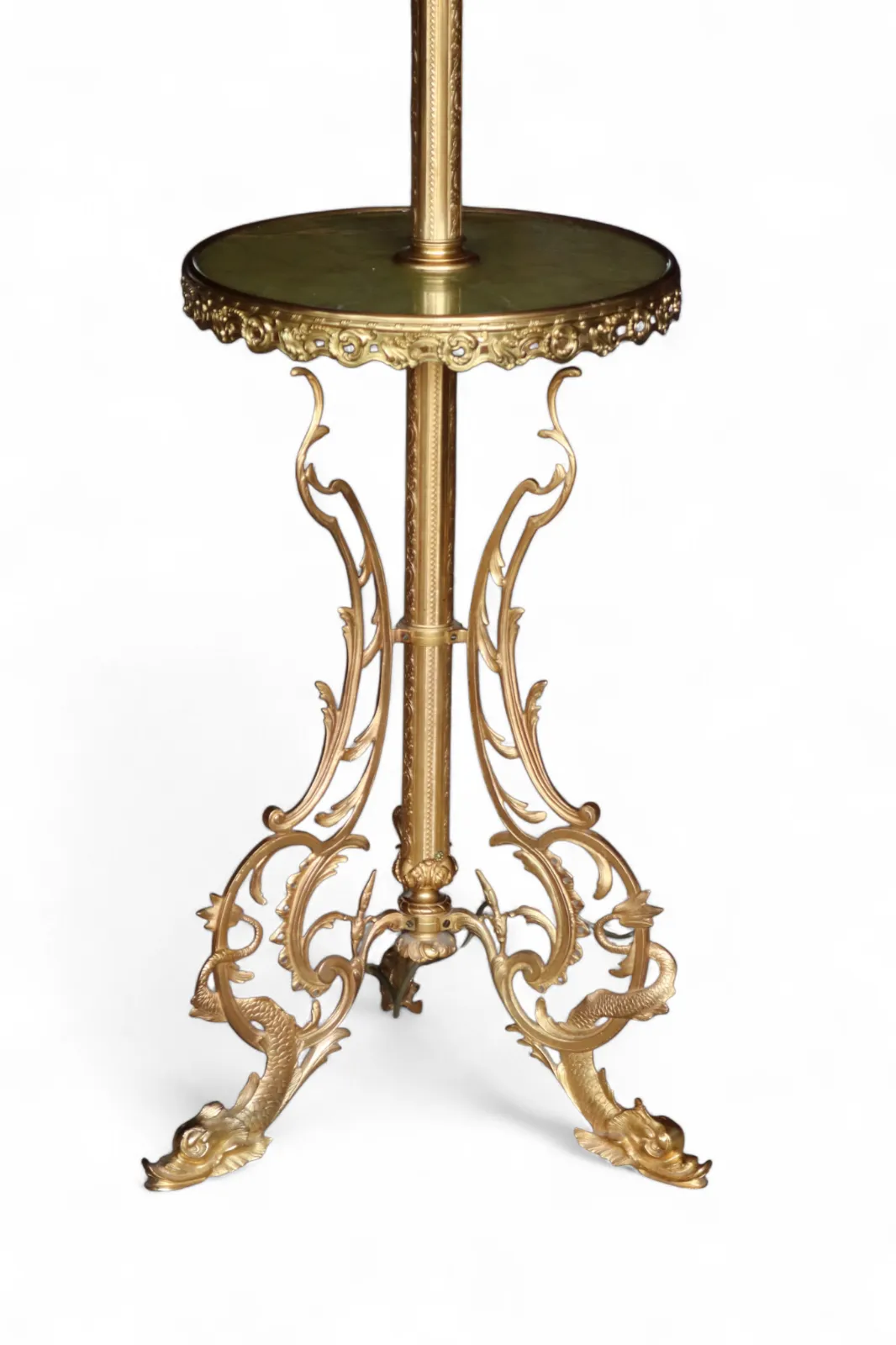 photo vinterior Vintage Brass Telescopic Standard Lamp Onyx Table Regency Style Floor Lamp
