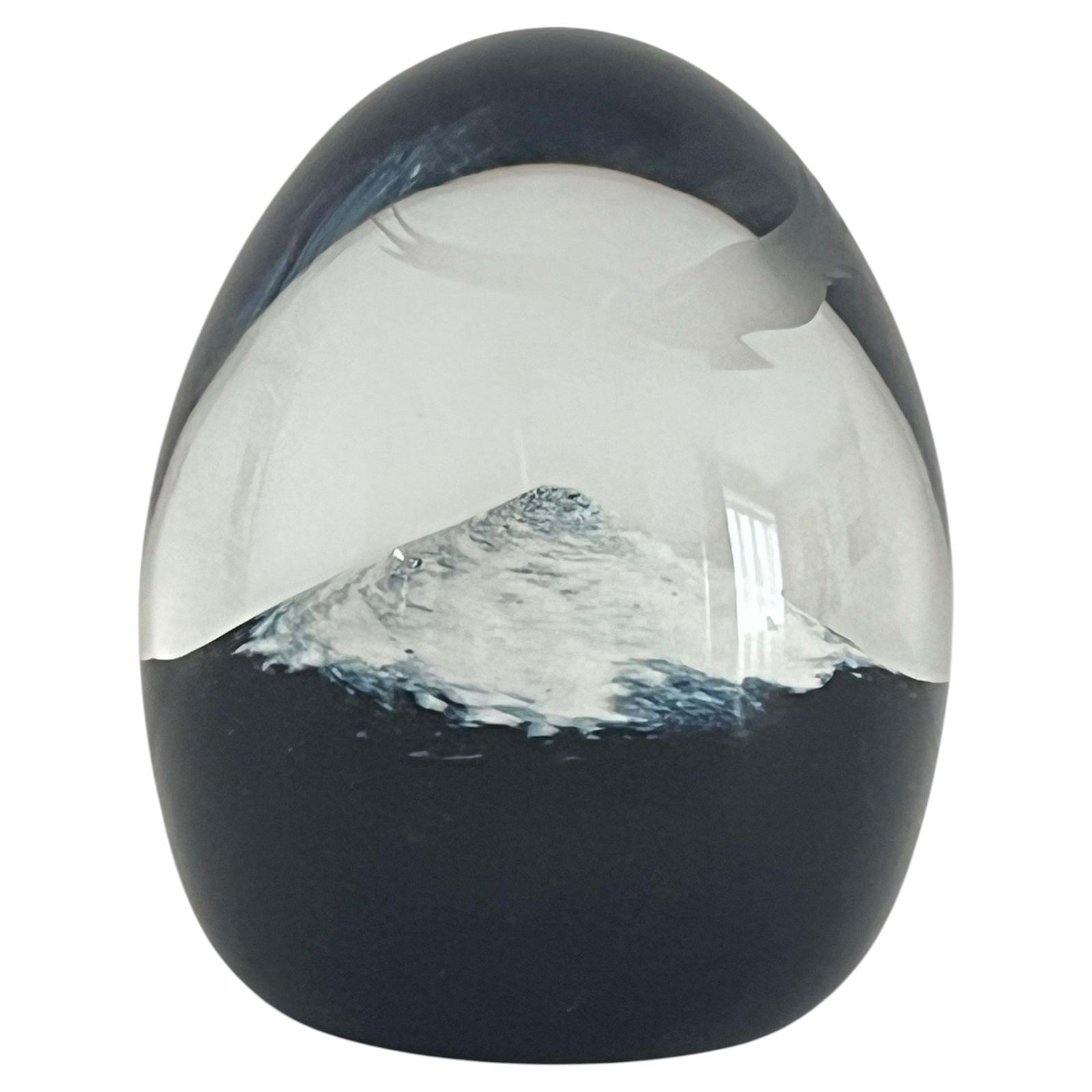 Caithness Glass Paperweight Eagle Soaring Over Snowy Mountain, Scotland C 1980s