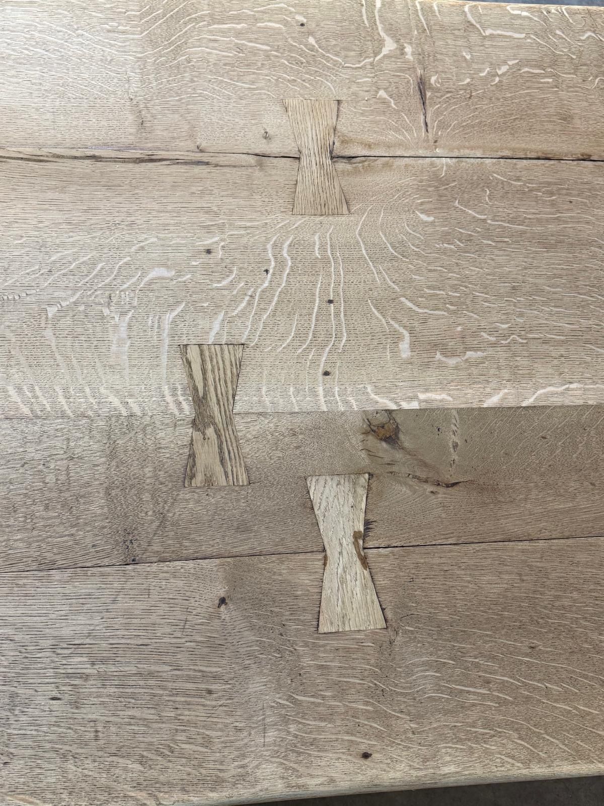 Stunning Large French Bleached Oak Farmhouse Dining Table photo buy