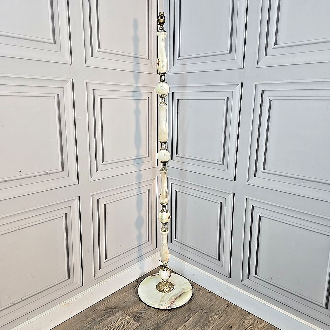 Vintage Onyx Marble Lamp Floor Light Room Standard Lamp Retro For Rewiring