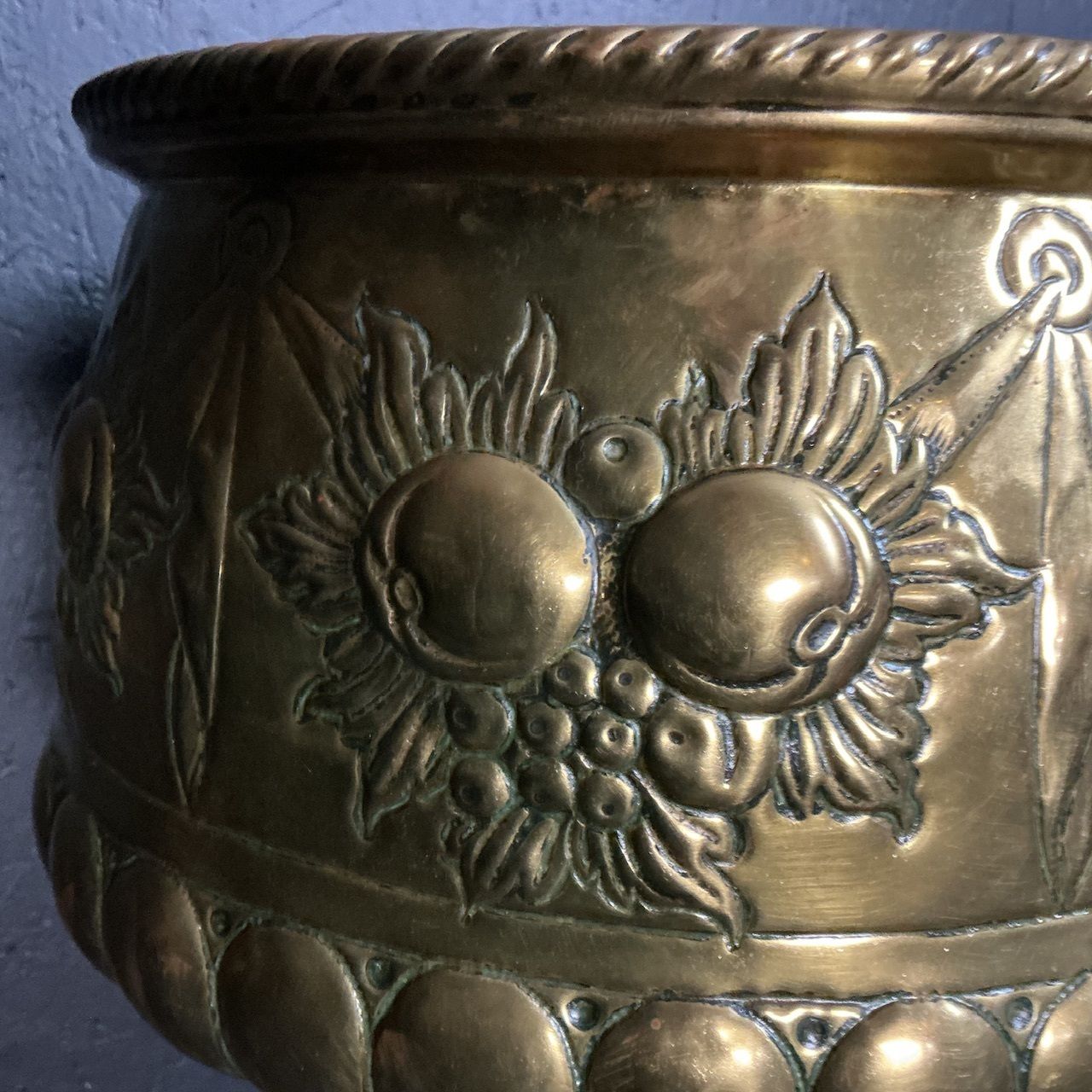 Antique Brass Planter, 1900s photo buy