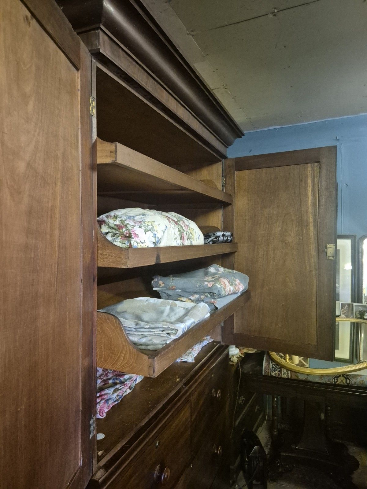 A Glorious Victorian Mahogany Country House Linenpress Larder Sold By Christies photo for sale