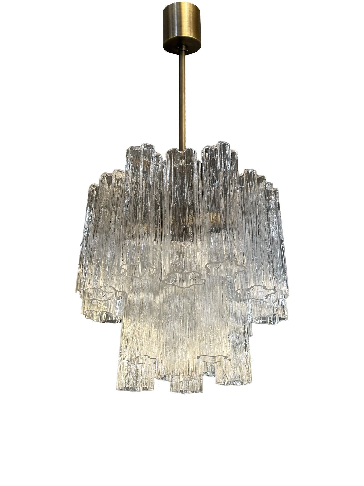 Contemporary Murano Glass “Tronchi” Chandelier Burnished Metal Frame By Simoeng photo furniture