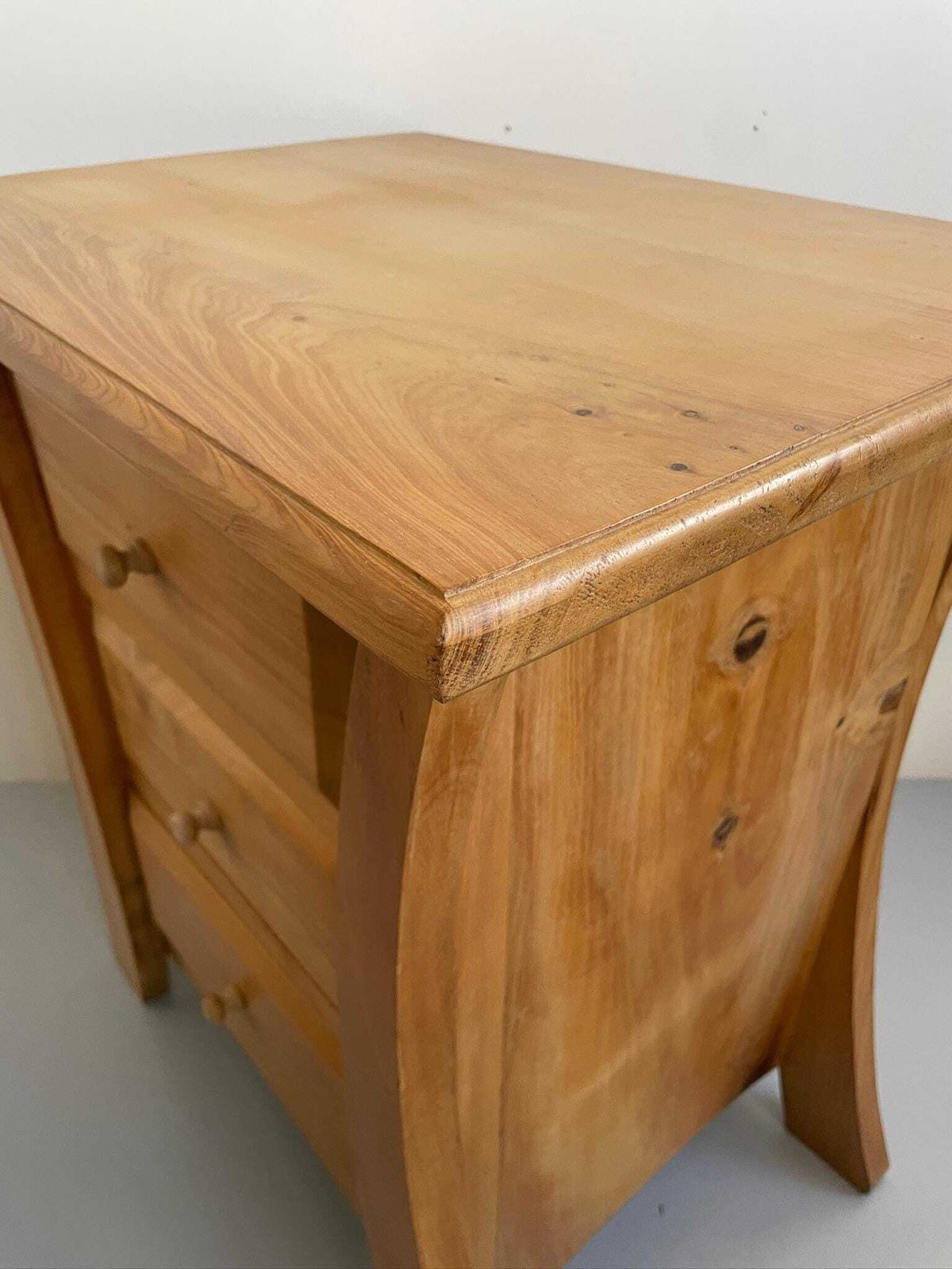 Quirky Contemporary Wooden Nightstand Bedside Table With Drawers photo 230.0
