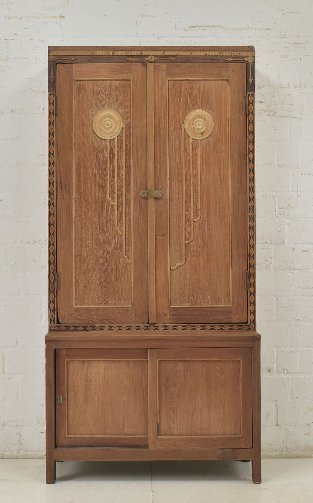 Antique! Narrow Art Deco Cabinet, Restored, Display Case, Collector's Cabinet, 2 Of 2 photo furniture