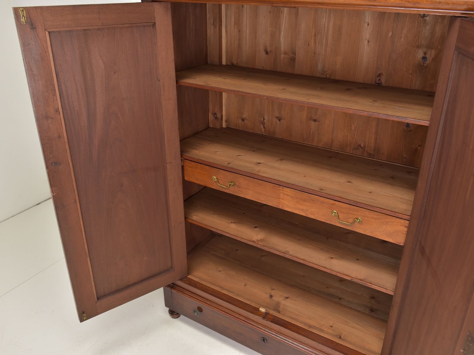 Antique! Small Wardrobe, Restored, Biedermeier, Solid Mahogany, Vertico photo Furniture