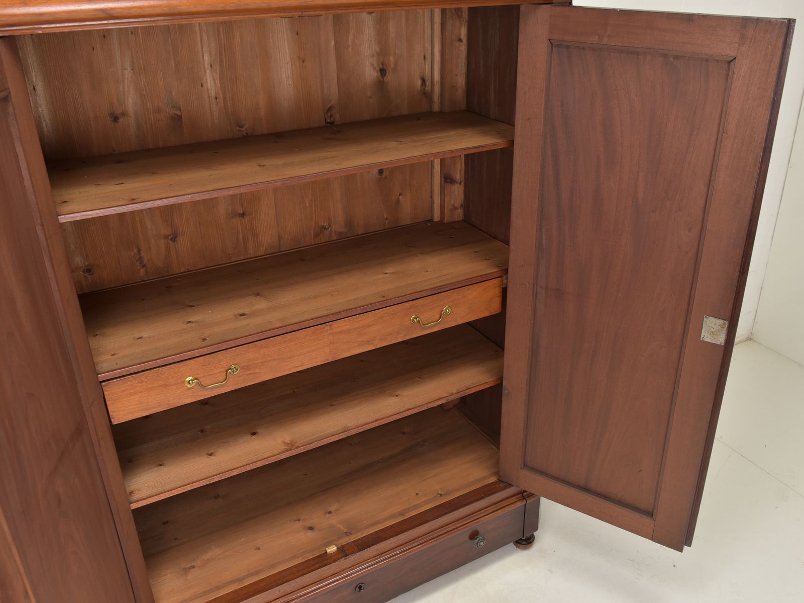 Antique! Small Wardrobe, Restored, Biedermeier, Solid Mahogany, Vertico photo 1710.0