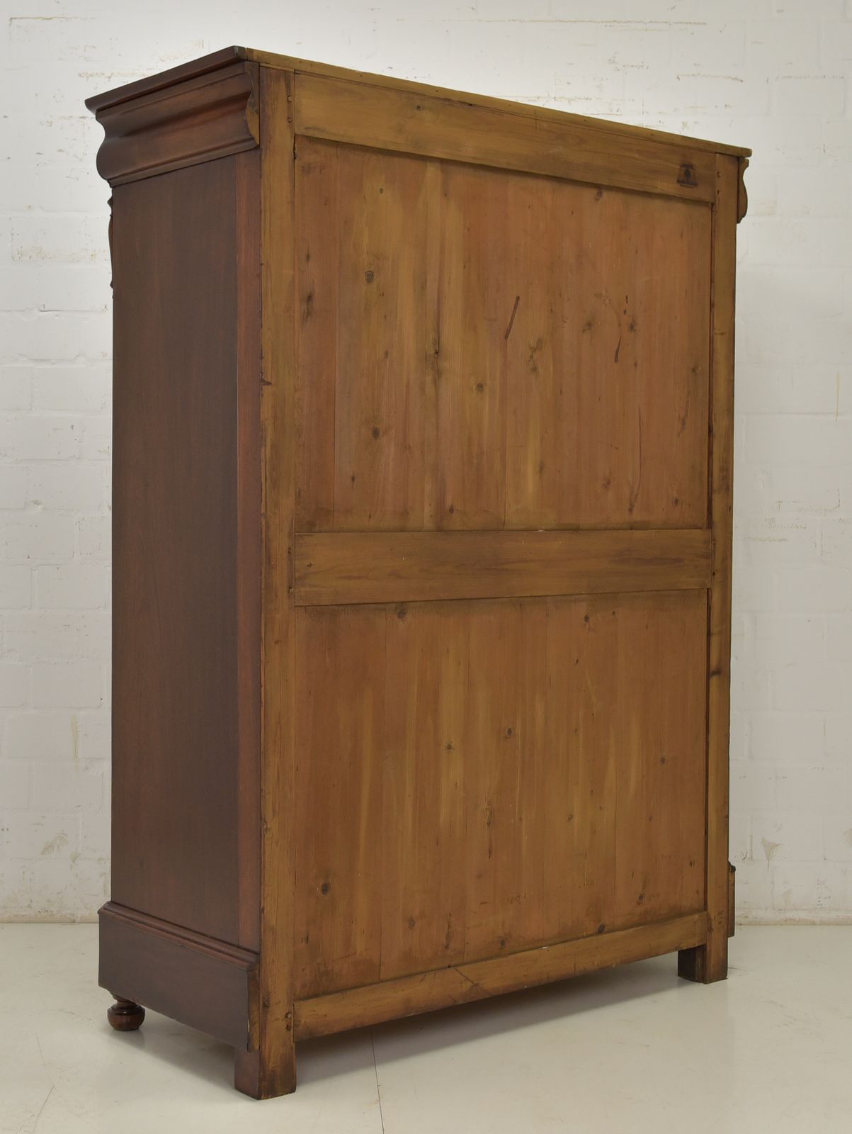 1710.0 Antique! Small Wardrobe, Restored, Biedermeier, Solid Mahogany, Vertico photo