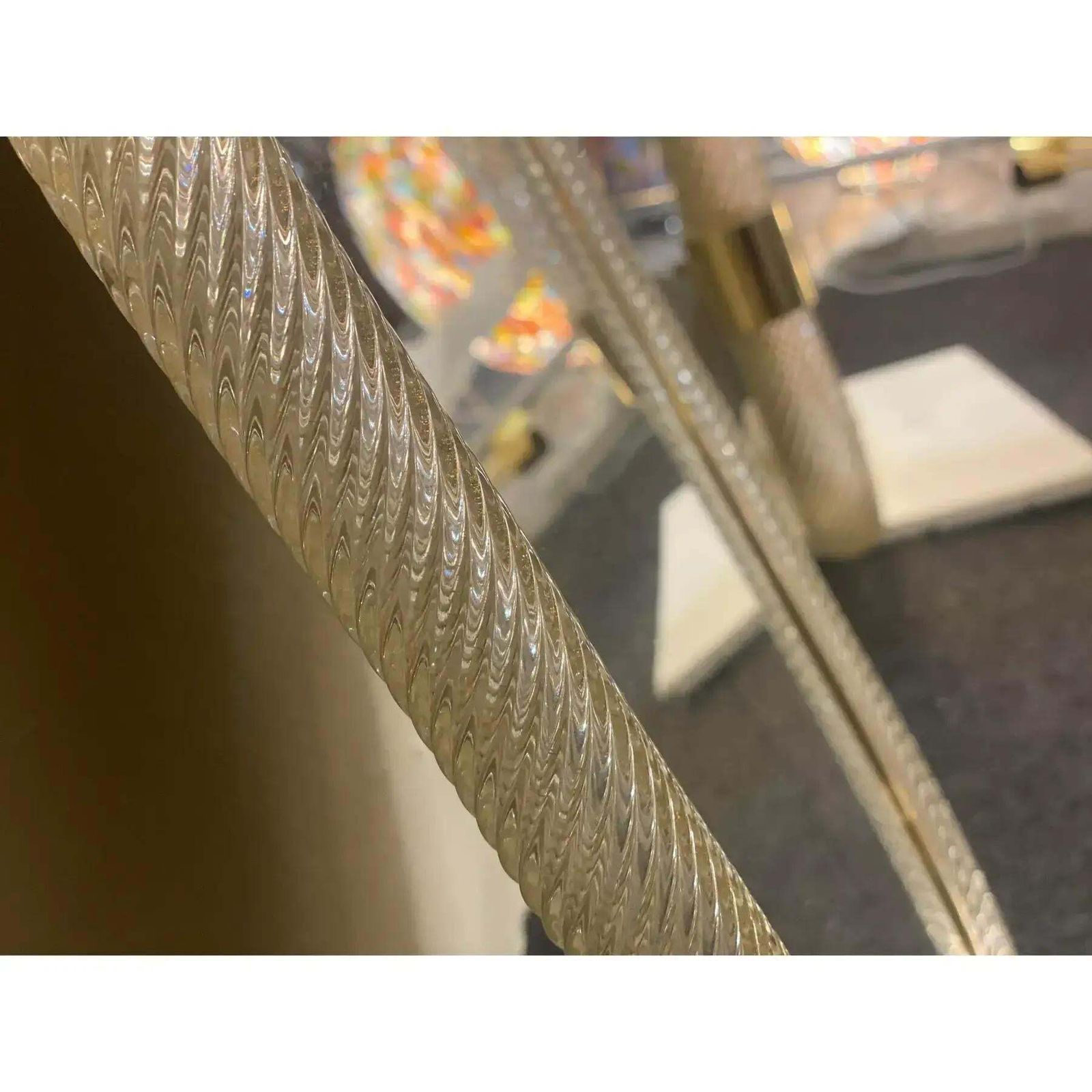 Murano Glass Wall Mirror With “Torciglione” Torchon Detailing, Barovier Inspired. photo 13525.0