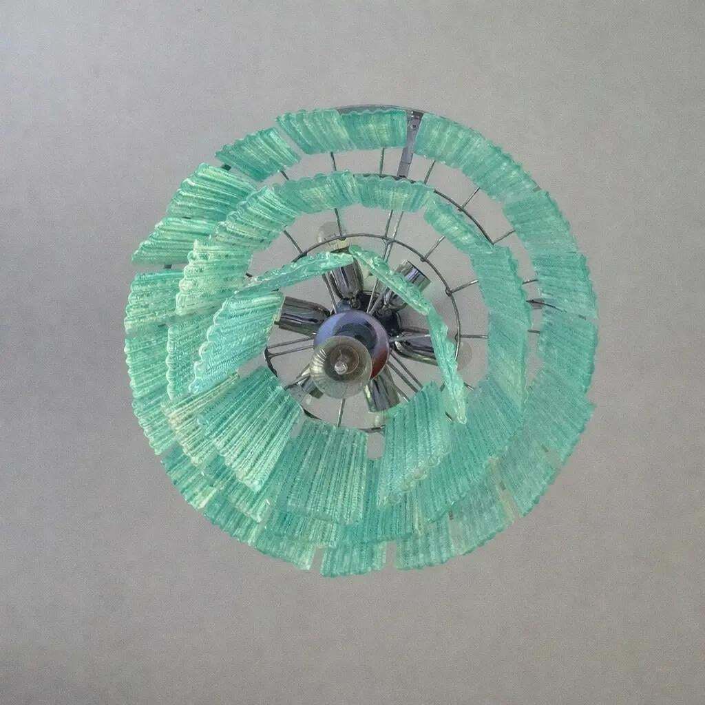 photo furniture Modern Sea Green Murano Glass Sputnik Chandelier, Italian Simoeng, Mazzega Style.