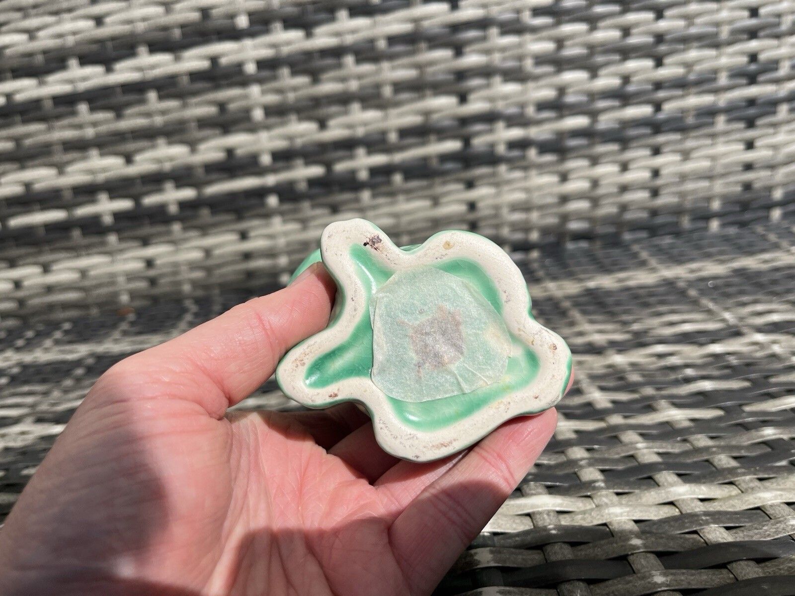 Rare Green Art Deco Pomander Pot Pourri Snub Nosed Bunny Rabbit Sylvac 990 ? photo vintage