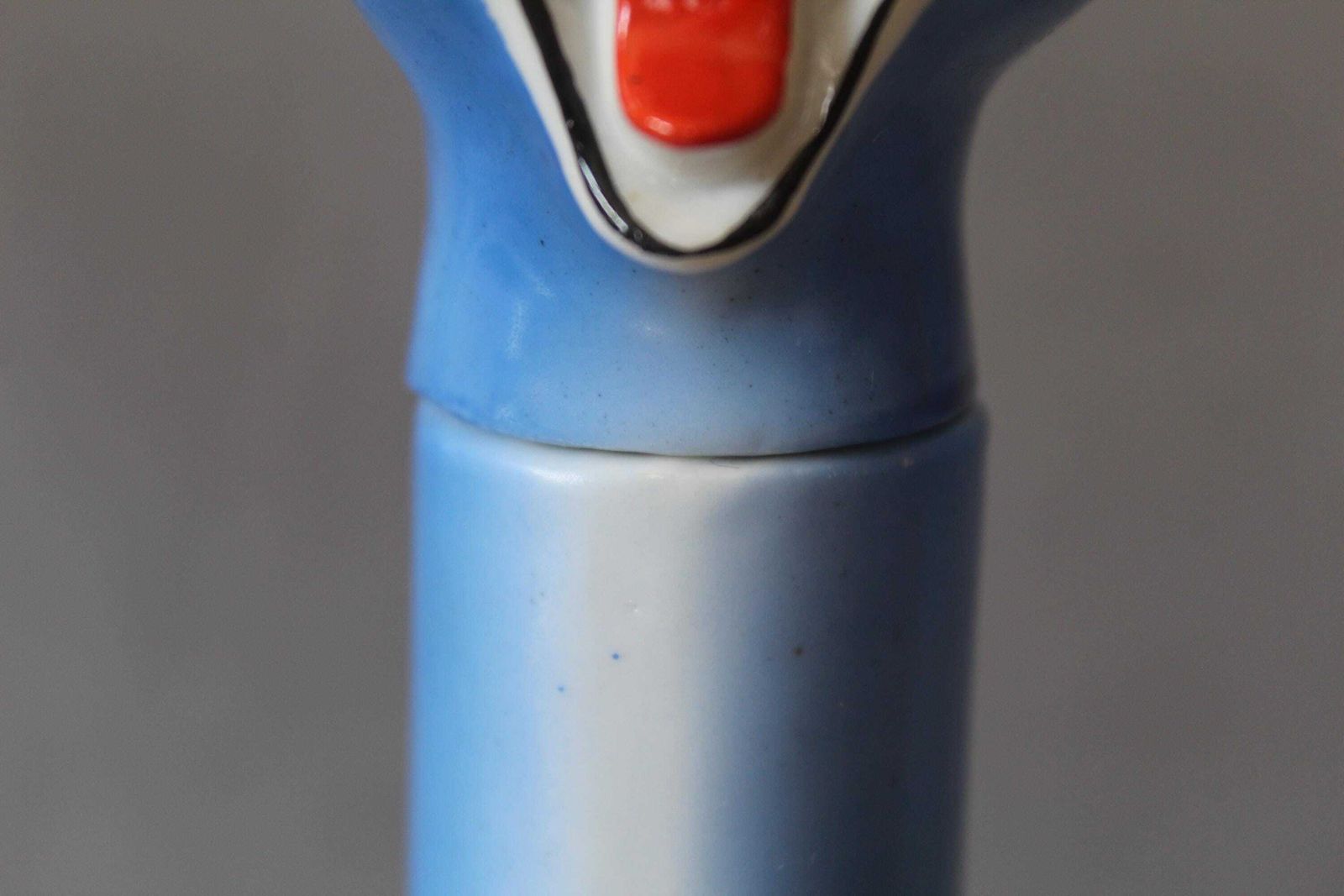 Zeldzame Antieke Art Deco Blauwe Keramische Knipoogkat Karaf, Duits, Komisch, Schafer Stijl, Figuratief, Handgeschilderd, Noviteit, Duitsland photo 155.0