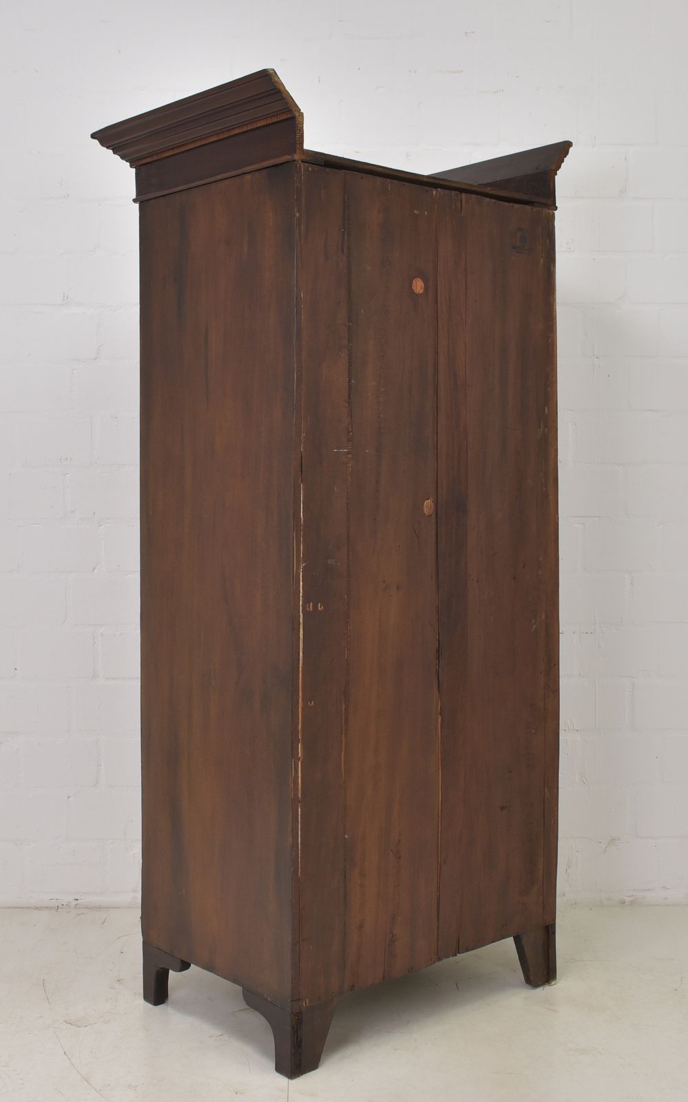 1232.0 Antique! Narrow Mahogany Cabinet, Restored, England, Circa 1900. Small Vertiko. photo