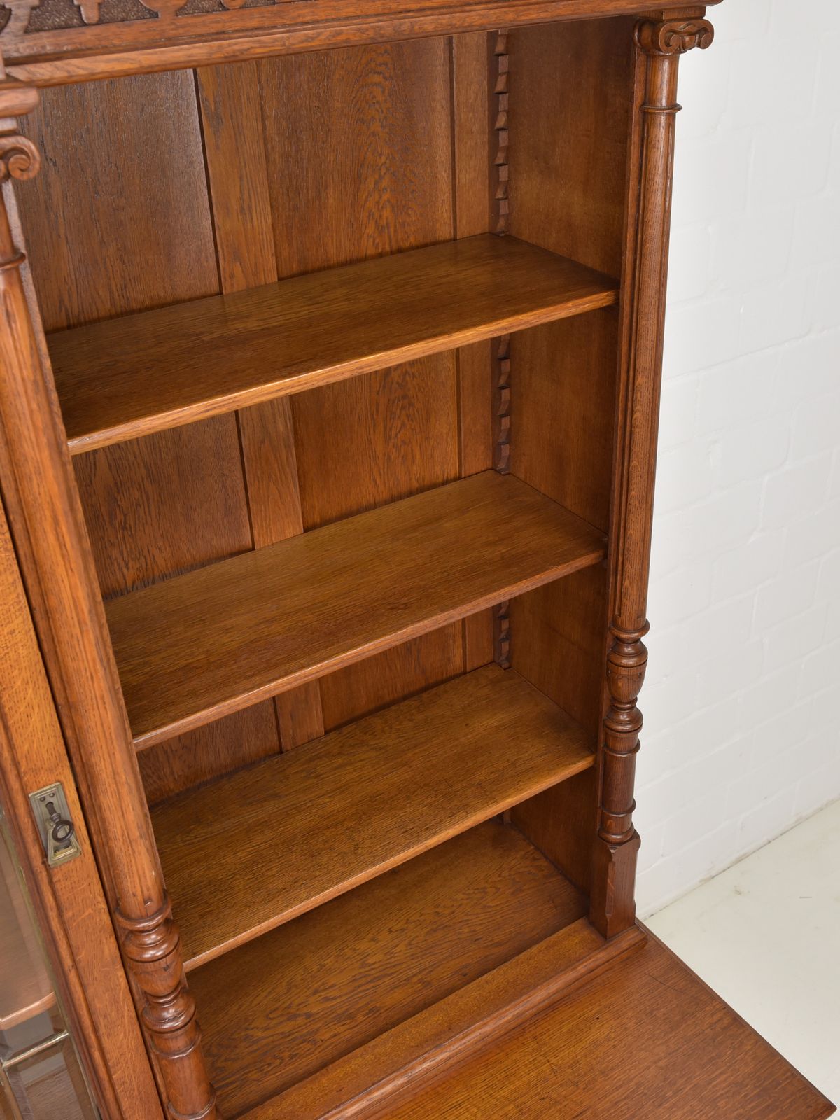 Antique! Restored Oak Bookcase, Gründerzeit Style, Display Cabinet, Bookcase photo 2284.0