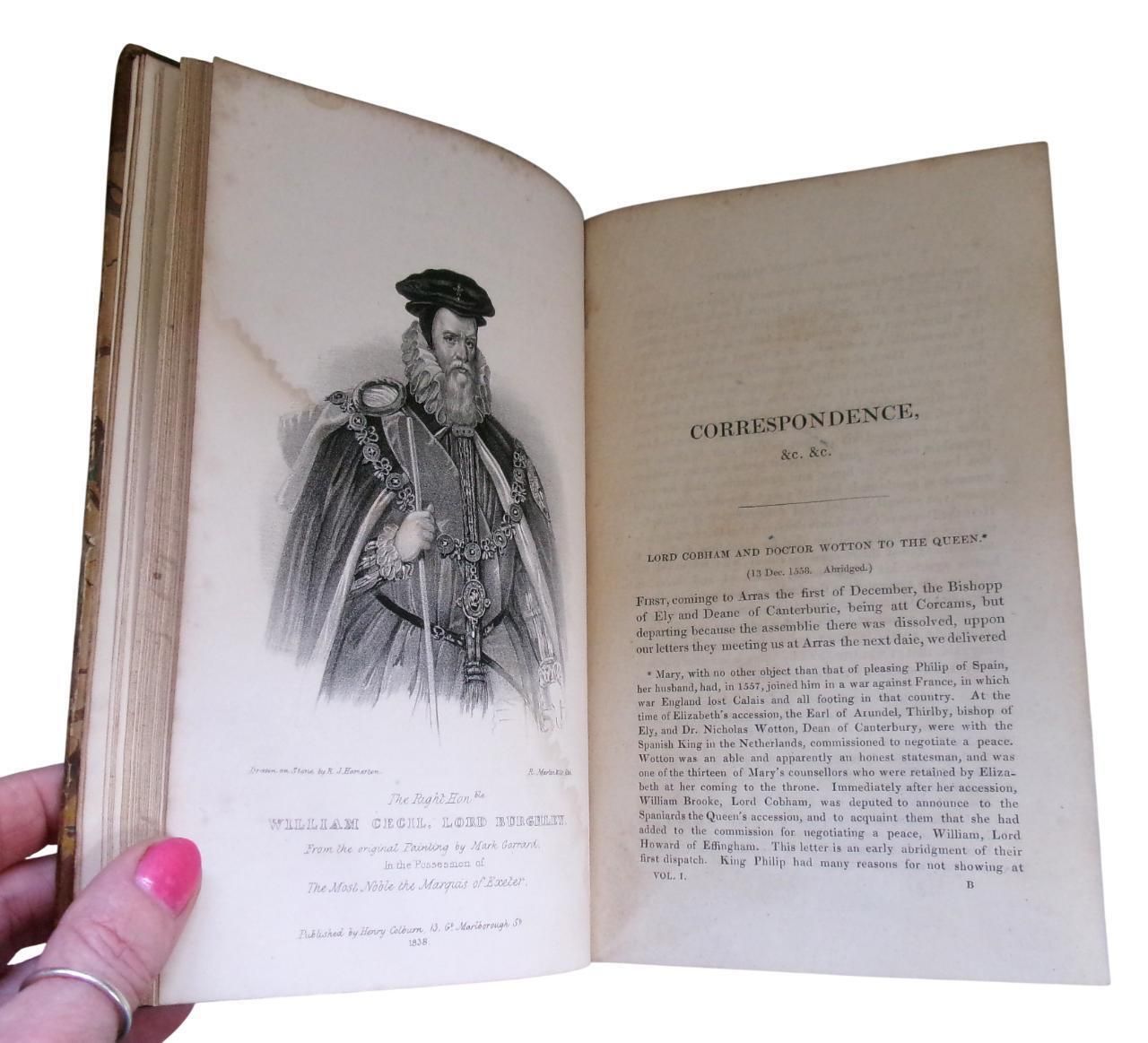 1838 Elizabethan History: Queen Elizabeth And Her Times, Series Of Letters, Half Leather, Georgian photo buy