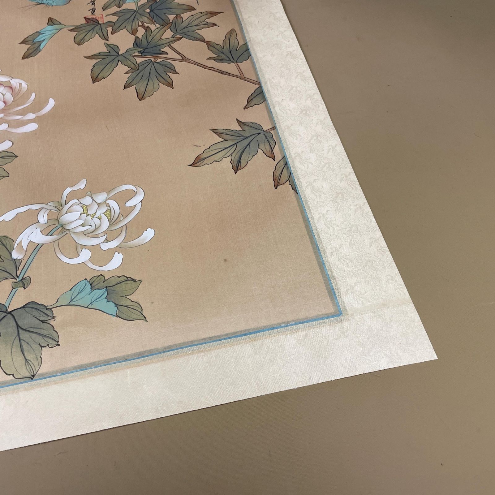 Butterly Flower Picture Hand Painted On Silk Oriental Art Painting Unframed Botanical Artwork Chinese Asian Style photo Art
