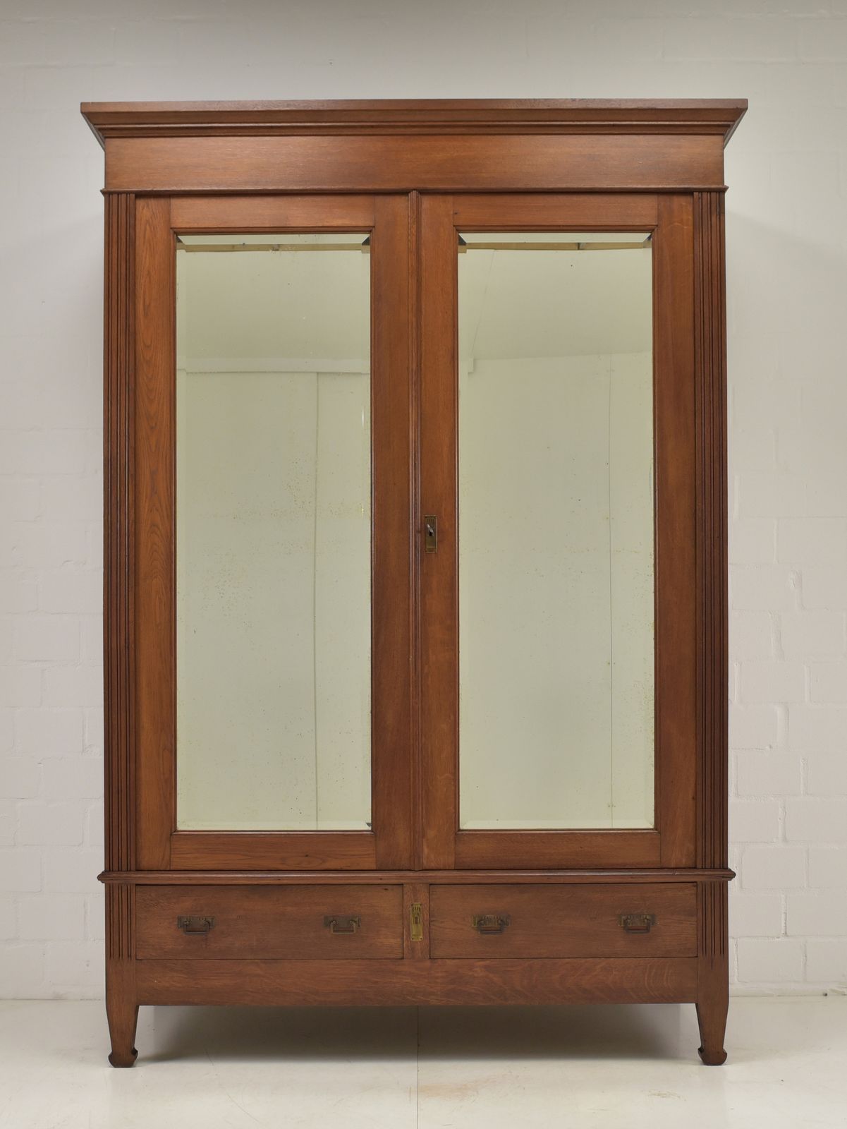 Antique! Restored Art Nouveau Hallway Wardrobe, Circa 1920, Solid Oak. photo furniture
