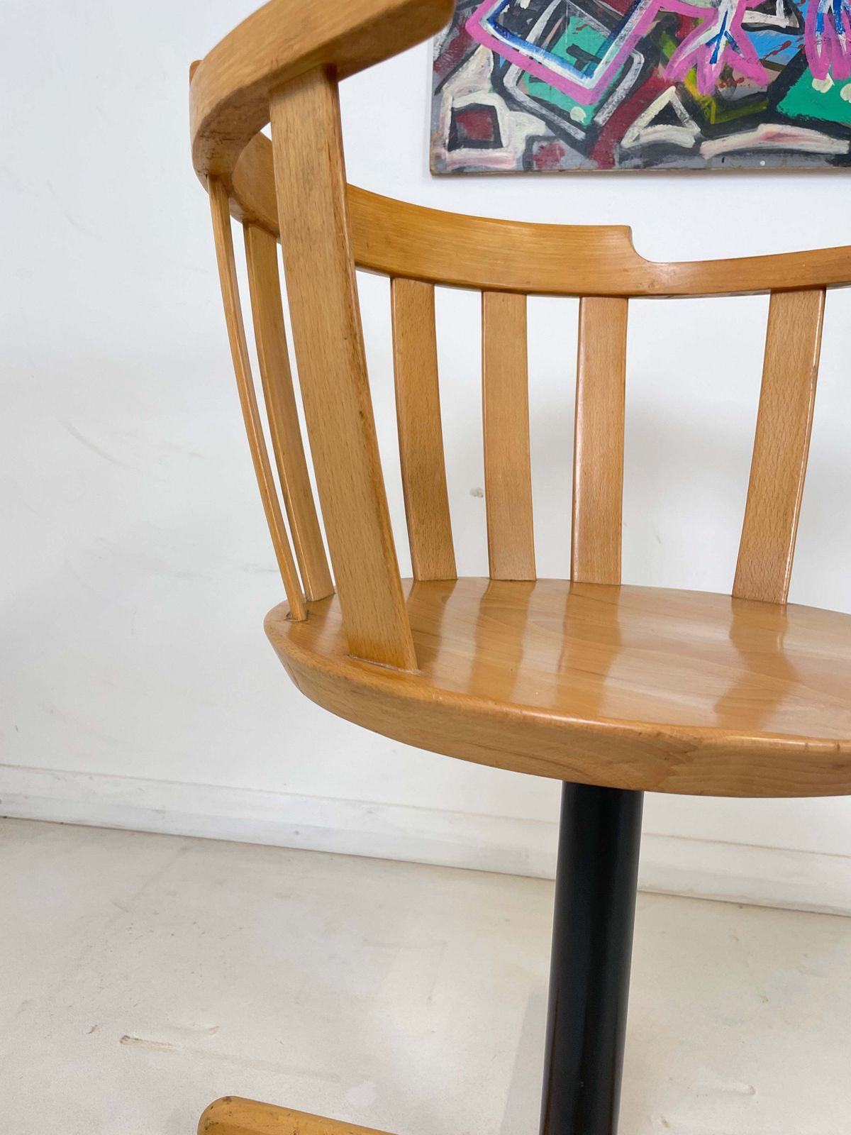 1950s Centa Swivel Desk Chair In Beech Wood photo vintage
