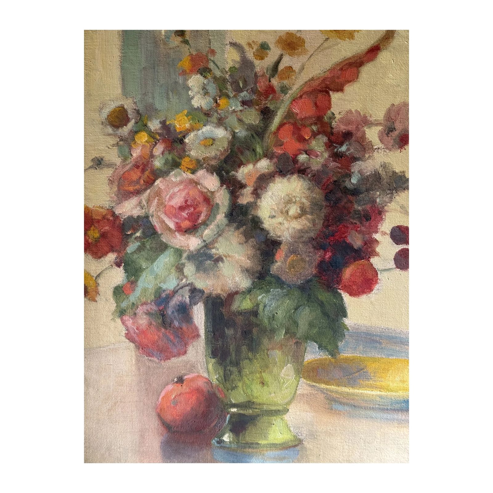 Flowers In A Green Vase photo vinterior