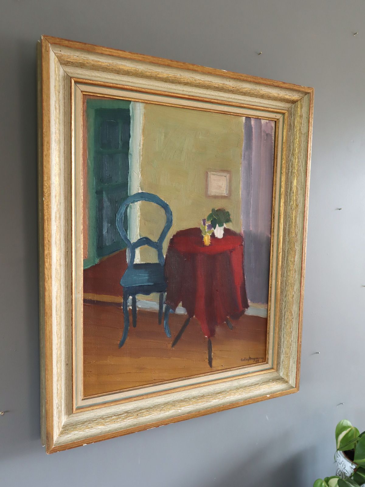 The Red Table In Oil Onto Canvas photo for sale